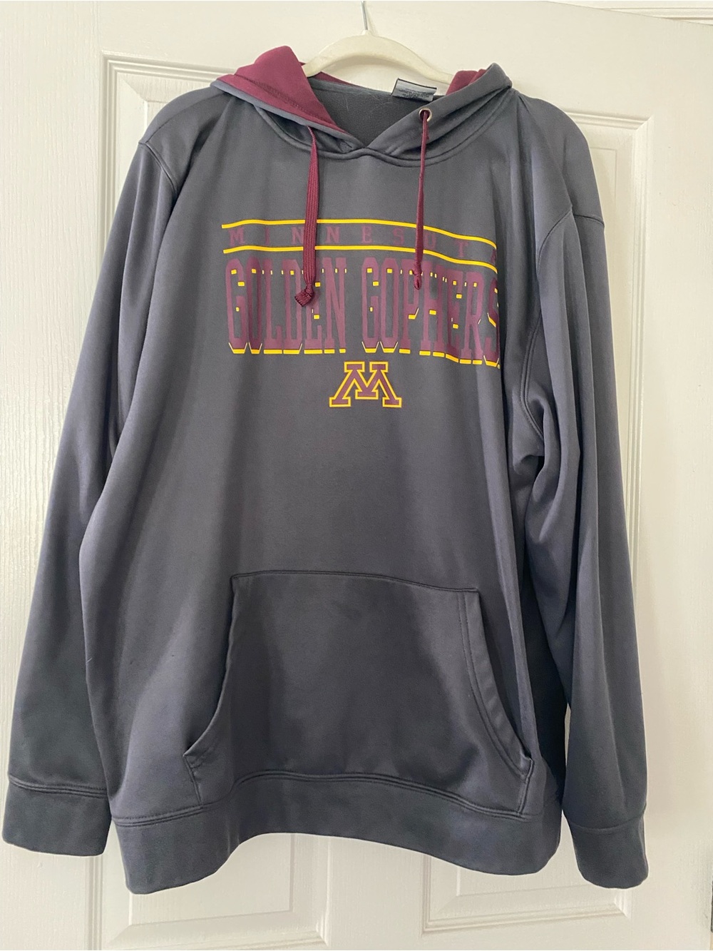Stadium Athletics Gray Hoodie with Maroon and Gold Minnesota Graphic